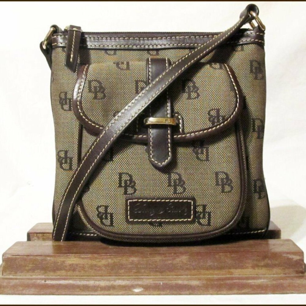 Dooney & Bourke Signature Letter Carrier Crossbody Bag Purse